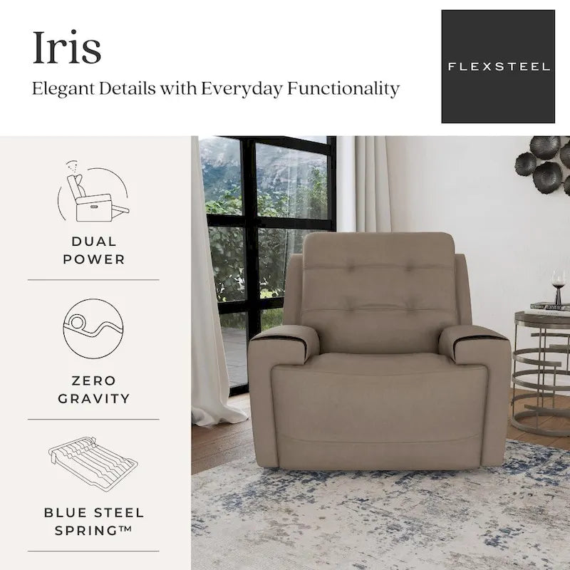 Fauteuil inclinable électrique Iris avec appui-tête électrique de Flexsteel