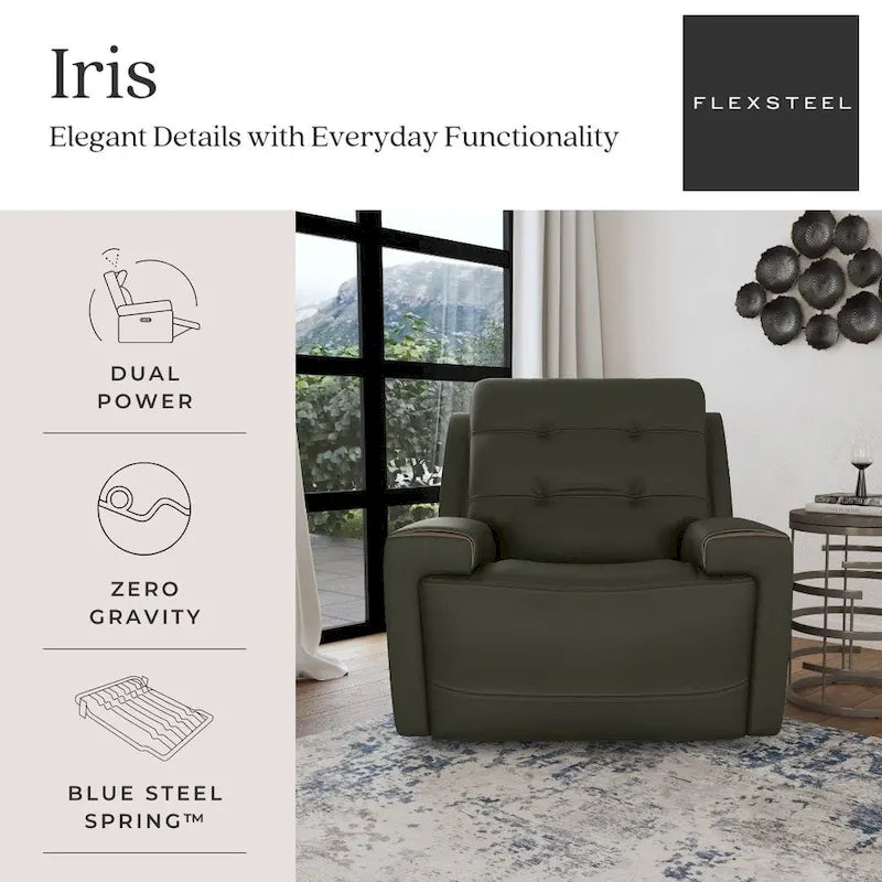 Fauteuil inclinable électrique Iris avec appui-tête électrique de Flexsteel