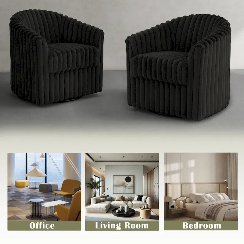 Fauteuil pivotant simple (lot de 2)