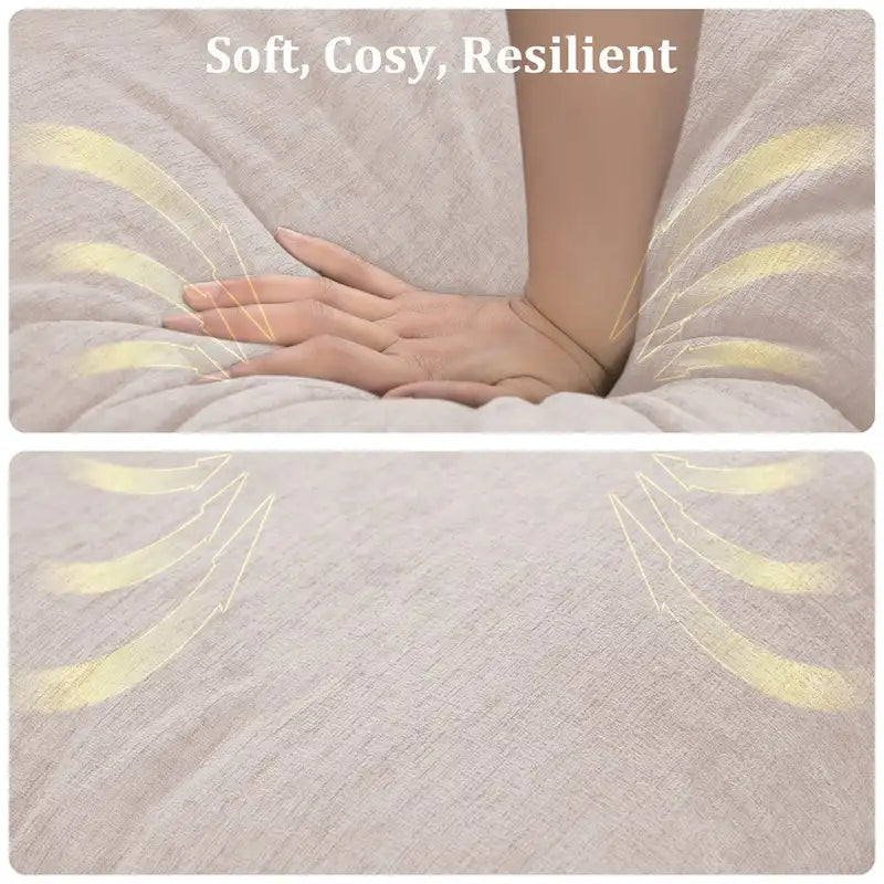 Canapé modulable élégant en chenille avec pouf réversible, ports USB et porte-gobelet, beige