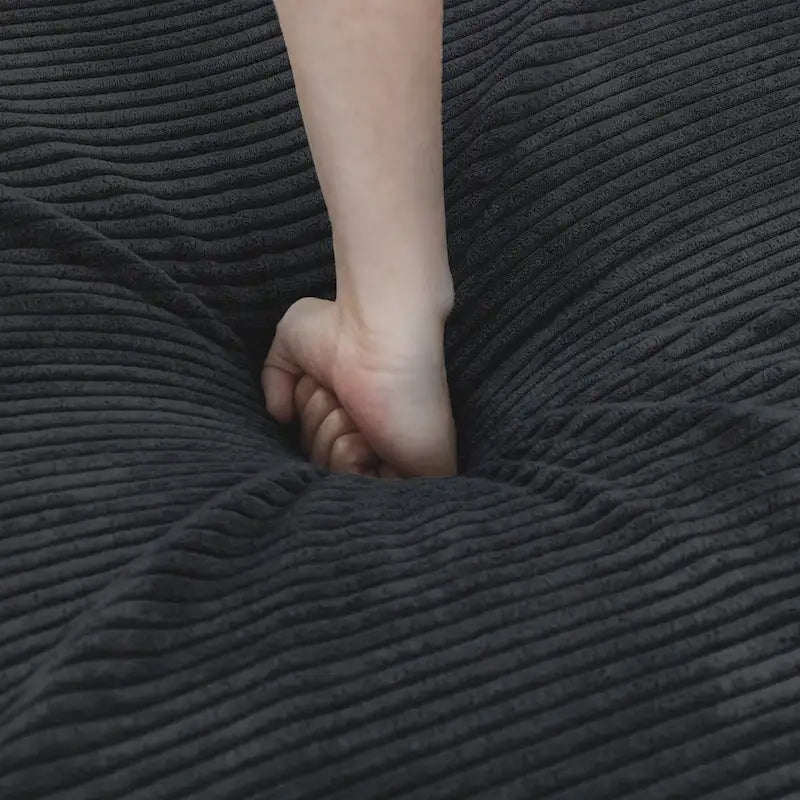 Ensemble de canapés modernes 3 pièces avec pouf et méridienne, canapé d'angle modulable en velours côtelé pour salon
