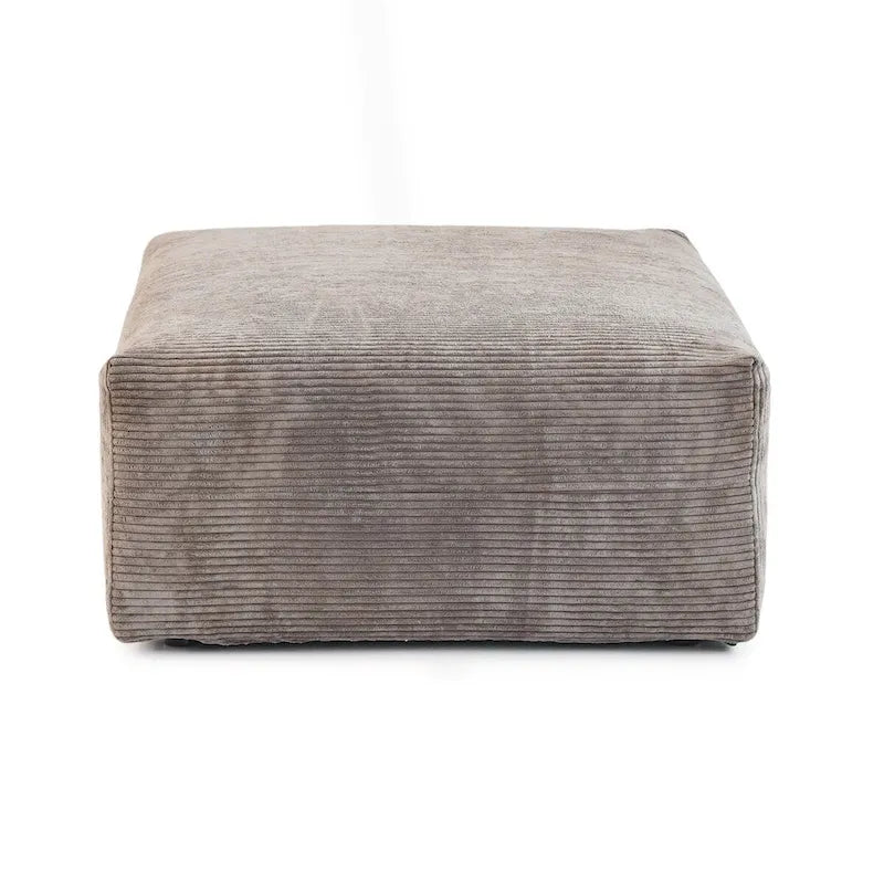 Ensemble de canapés modernes 3 pièces avec pouf et méridienne, canapé d'angle modulable en velours côtelé pour salon