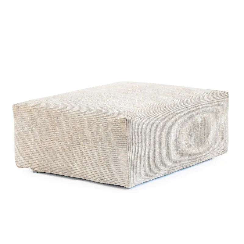 Ensemble de canapés modernes 3 pièces avec pouf et méridienne, canapé d'angle modulable en velours côtelé pour salon