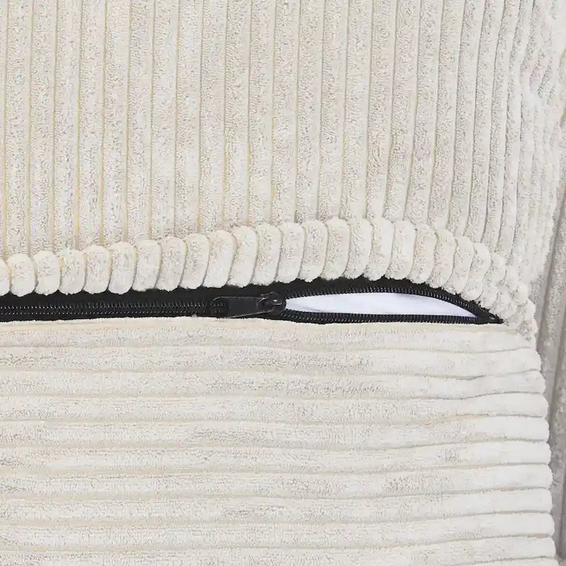 Ensemble de canapés modernes 3 pièces avec pouf et méridienne, canapé d'angle modulable en velours côtelé pour salon
