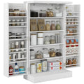 Armoire de rangement garde-manger à 5 niveaux avec 12 étagères à portes doubles