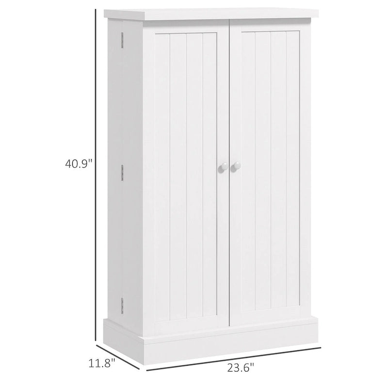 Armoire de rangement garde-manger à 5 niveaux avec 12 étagères à portes doubles