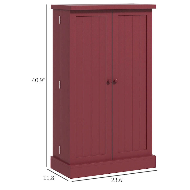Armoire de rangement garde-manger à 5 niveaux avec 12 étagères à portes doubles