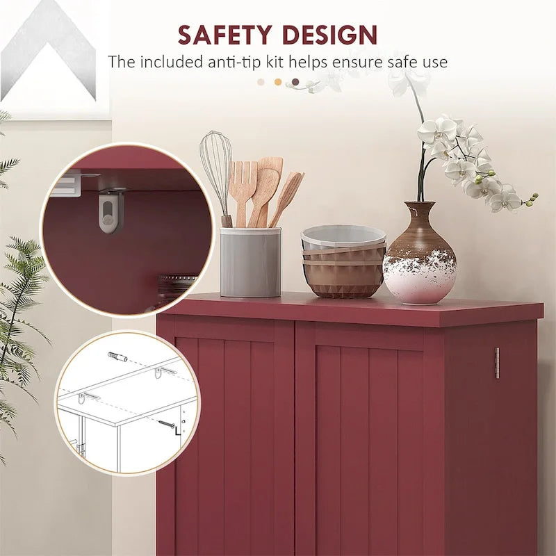 Armoire de rangement garde-manger à 5 niveaux avec 12 étagères à portes doubles