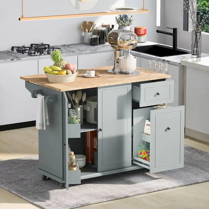 Chariot de cuisine roulant de 53,9 cm de largeur avec étagère de rangement interne - Non disponible