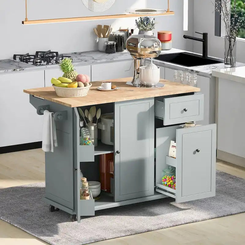 Chariot de cuisine roulant de 53,9 cm de largeur avec étagère de rangement interne - Non disponible