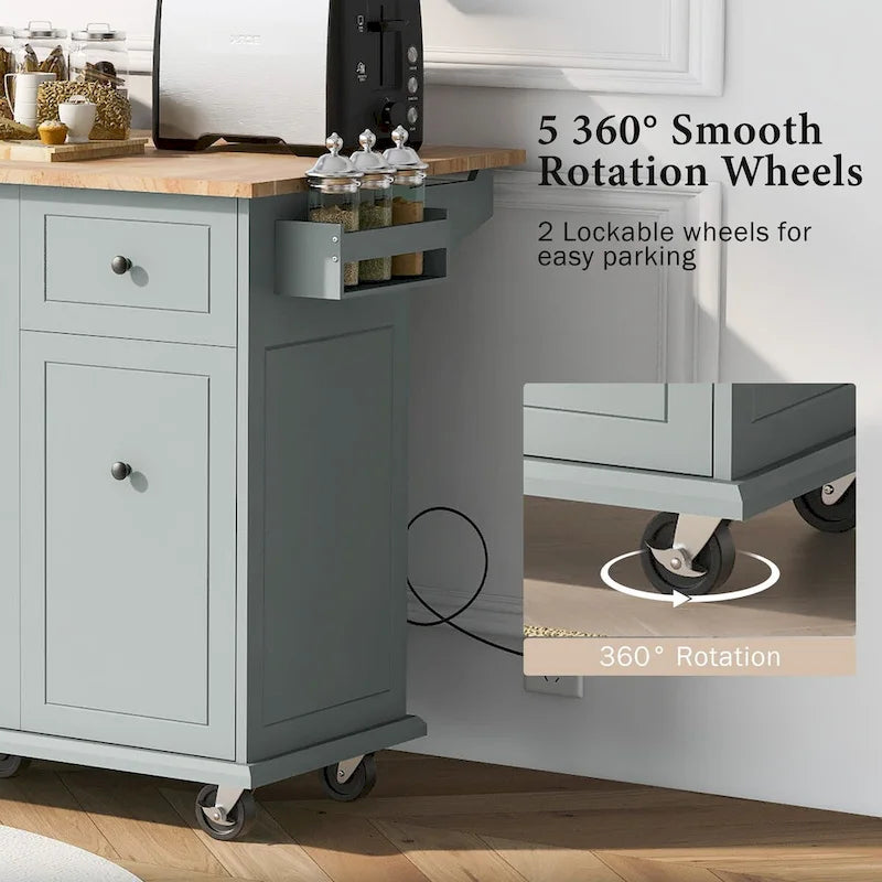 Chariot de cuisine roulant de 53,9 cm de largeur avec étagère de rangement interne - Non disponible