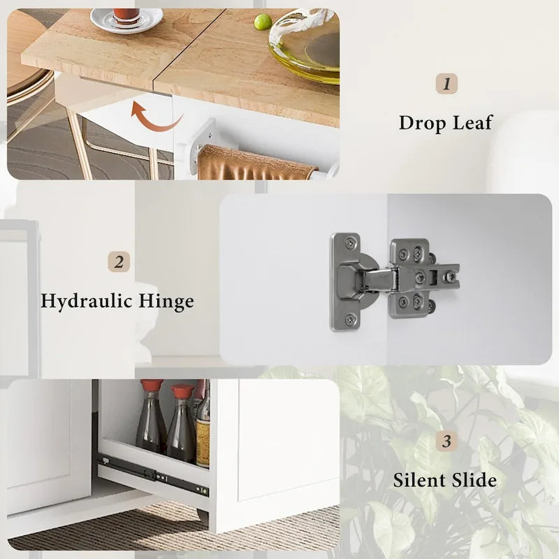 Chariot de cuisine roulant de 53,9 cm de largeur avec étagère de rangement interne - Non disponible