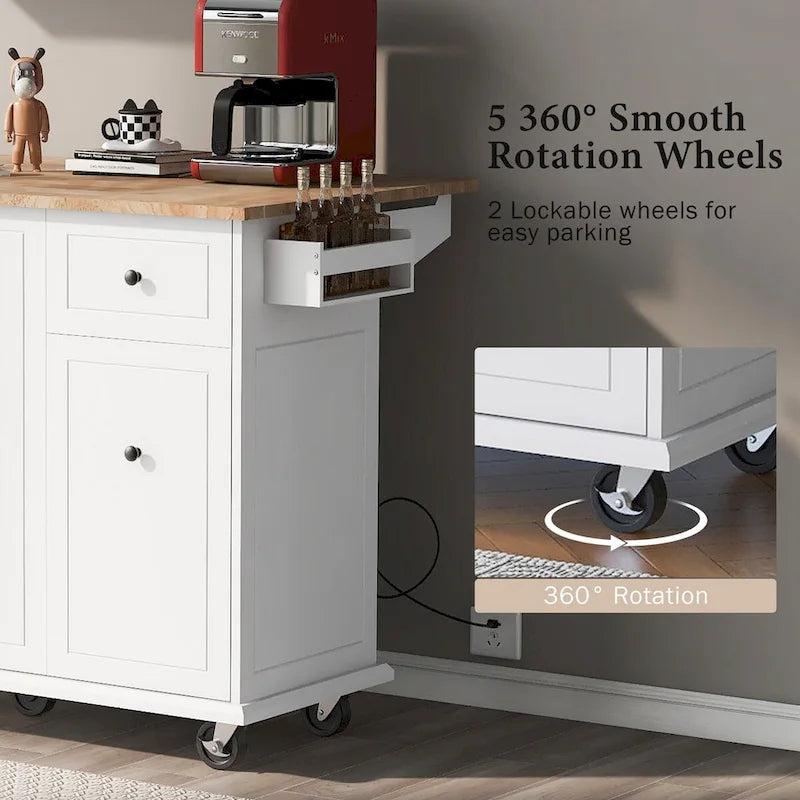 Chariot de cuisine roulant de 53,9 cm de largeur avec étagère de rangement interne - Non disponible