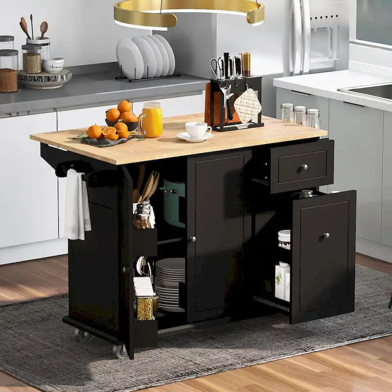 Chariot de cuisine roulant de 53,9 cm de largeur avec étagère de rangement interne - Non disponible