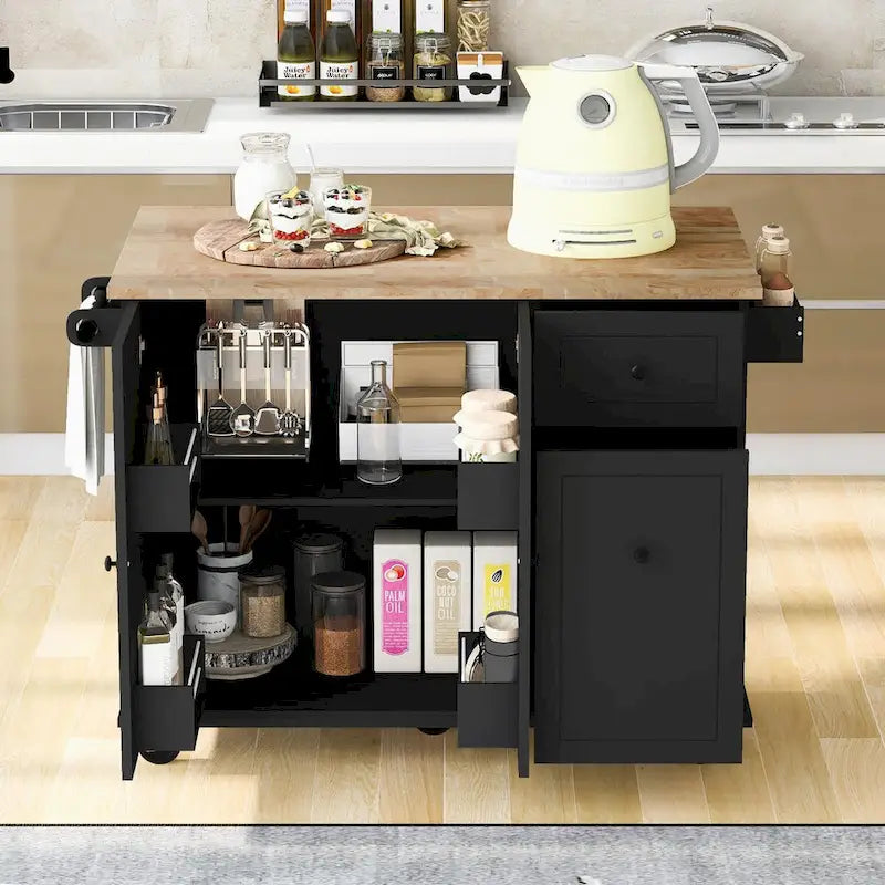 Chariot de cuisine roulant de 53,9 cm de largeur avec étagère de rangement interne - Non disponible