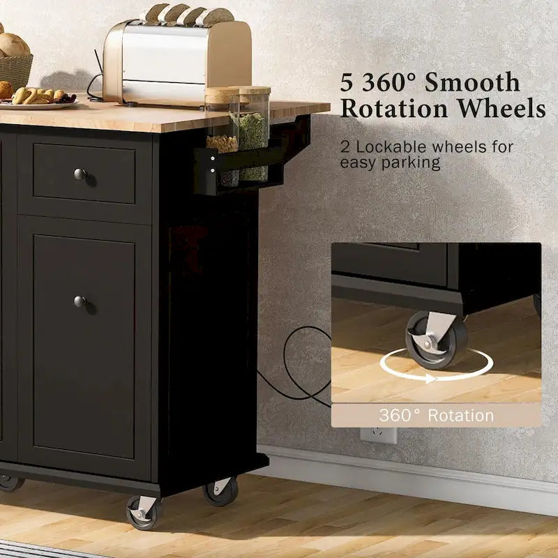 Chariot de cuisine roulant de 53,9 cm de largeur avec étagère de rangement interne - Non disponible