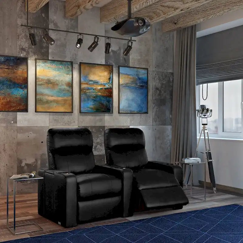 Ensemble de sièges de cinéma maison en cuir électrique Octane Turbo XL700 (rangée de 2)