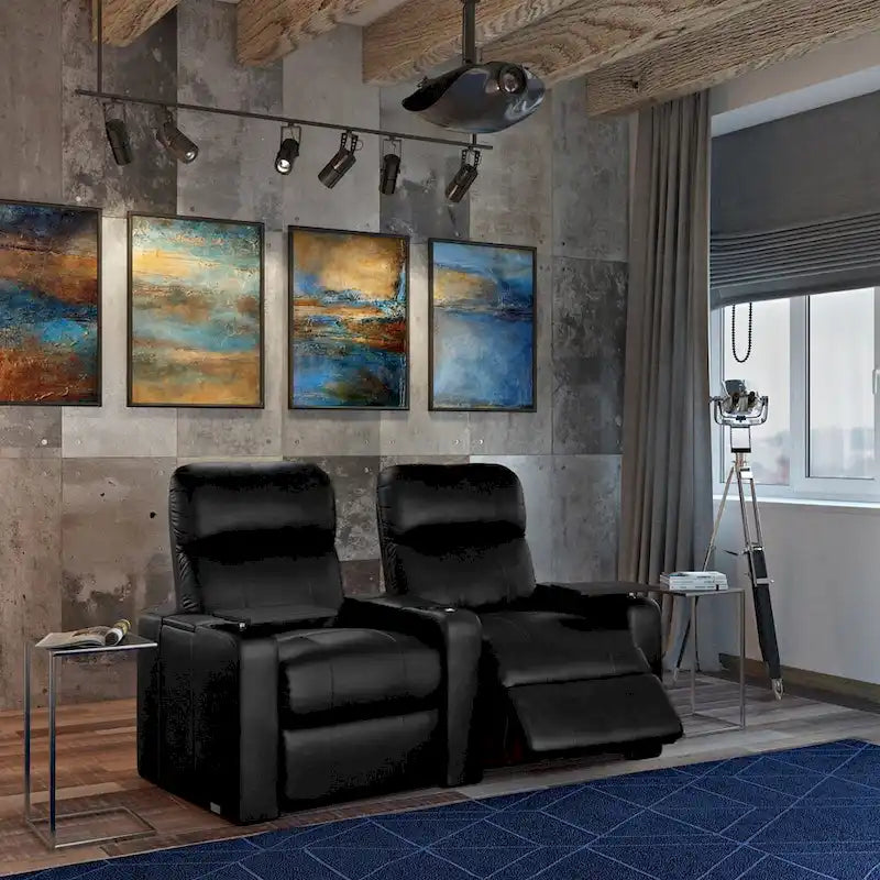 Ensemble de sièges de cinéma maison en cuir électrique Octane Turbo XL700 (rangée de 2)