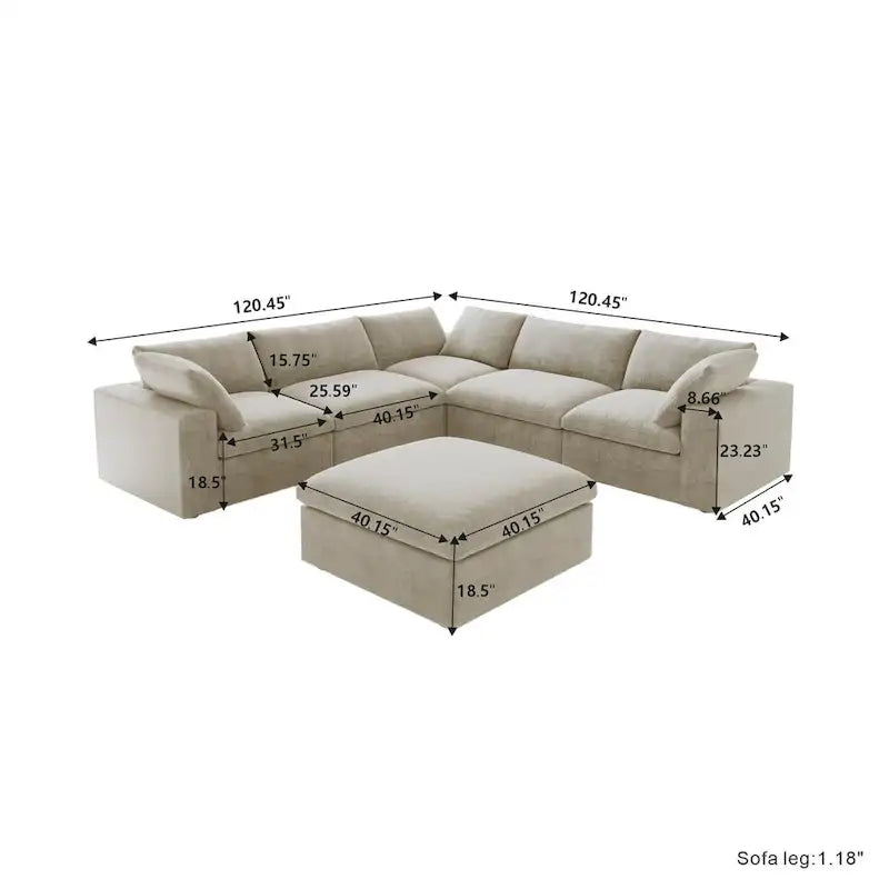 Canapés d'angle convertibles en forme de V pour salon, housses de coussins amovibles