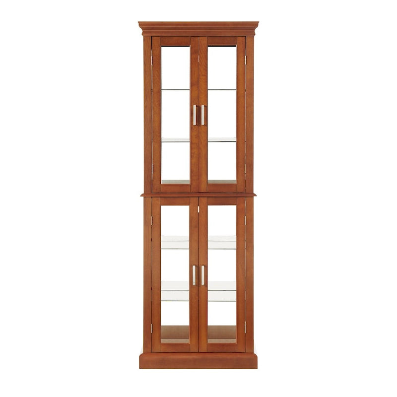 Vitrine éclairée Diapaly avec étagères réglables et portes en verre trempé (ampoule E26 non incluse)