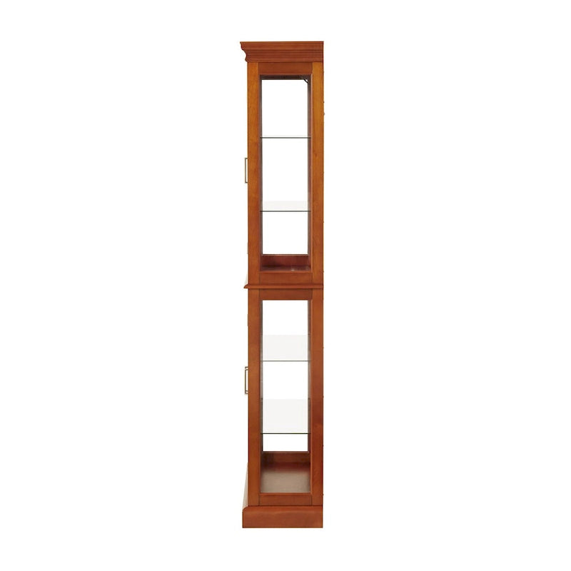 Vitrine éclairée Diapaly avec étagères réglables et portes en verre trempé (ampoule E26 non incluse)