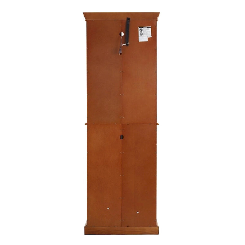 Vitrine éclairée Diapaly avec étagères réglables et portes en verre trempé (ampoule E26 non incluse)
