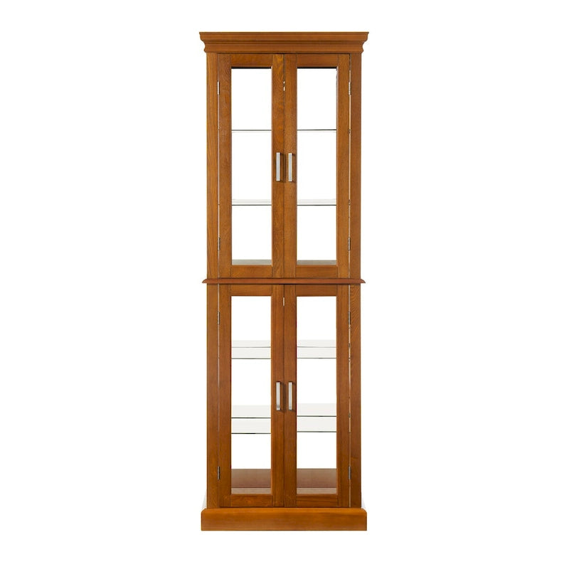Vitrine éclairée Diapaly avec étagères réglables et portes en verre trempé (ampoule E26 non incluse)