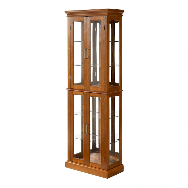 Vitrine éclairée Diapaly avec étagères réglables et portes en verre trempé (ampoule E26 non incluse)