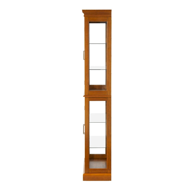 Vitrine éclairée Diapaly avec étagères réglables et portes en verre trempé (ampoule E26 non incluse)