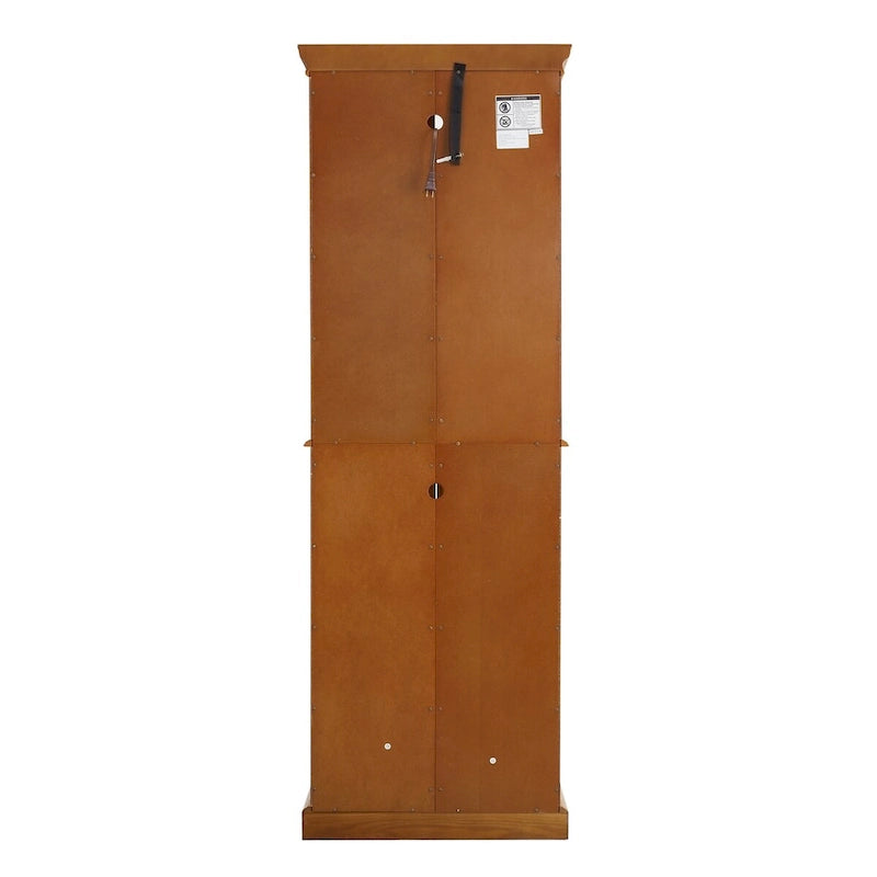Vitrine éclairée Diapaly avec étagères réglables et portes en verre trempé (ampoule E26 non incluse)
