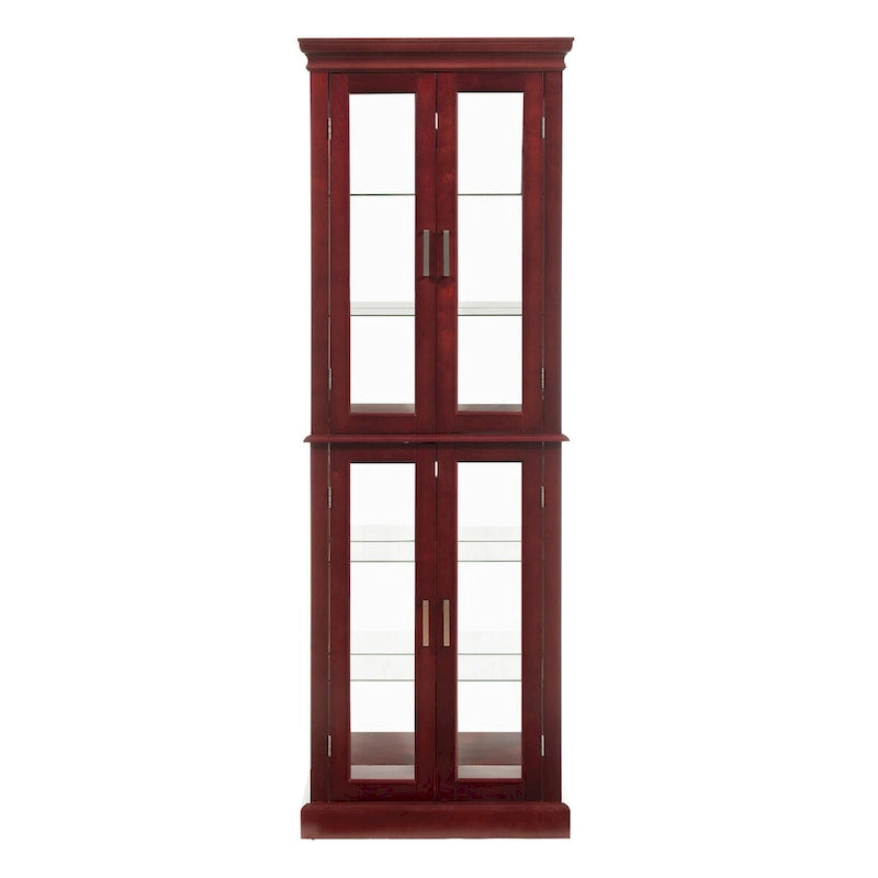 Vitrine éclairée Diapaly avec étagères réglables et portes en verre trempé (ampoule E26 non incluse)