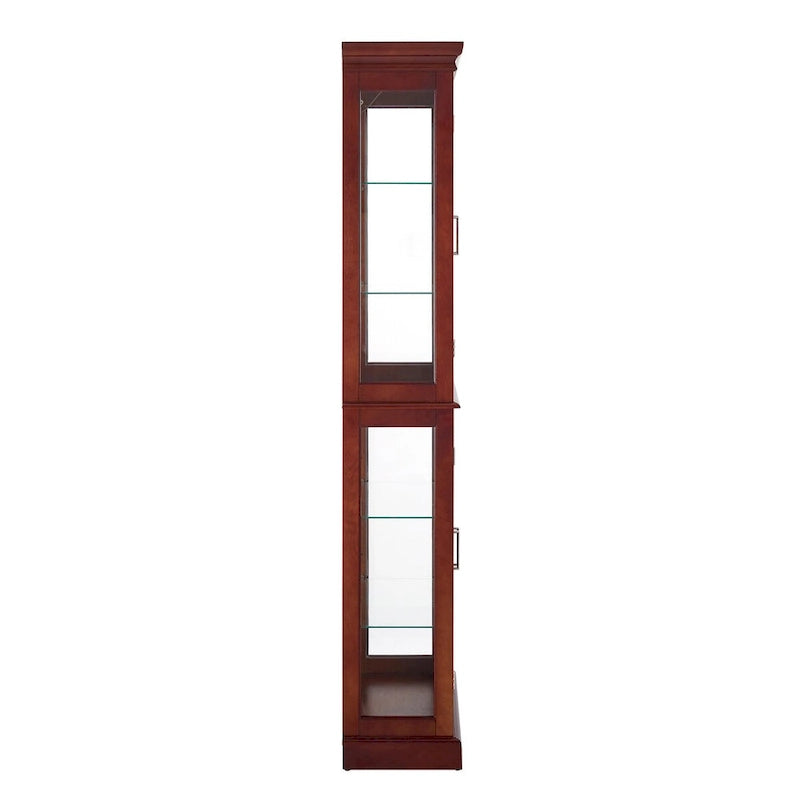 Vitrine éclairée Diapaly avec étagères réglables et portes en verre trempé (ampoule E26 non incluse)