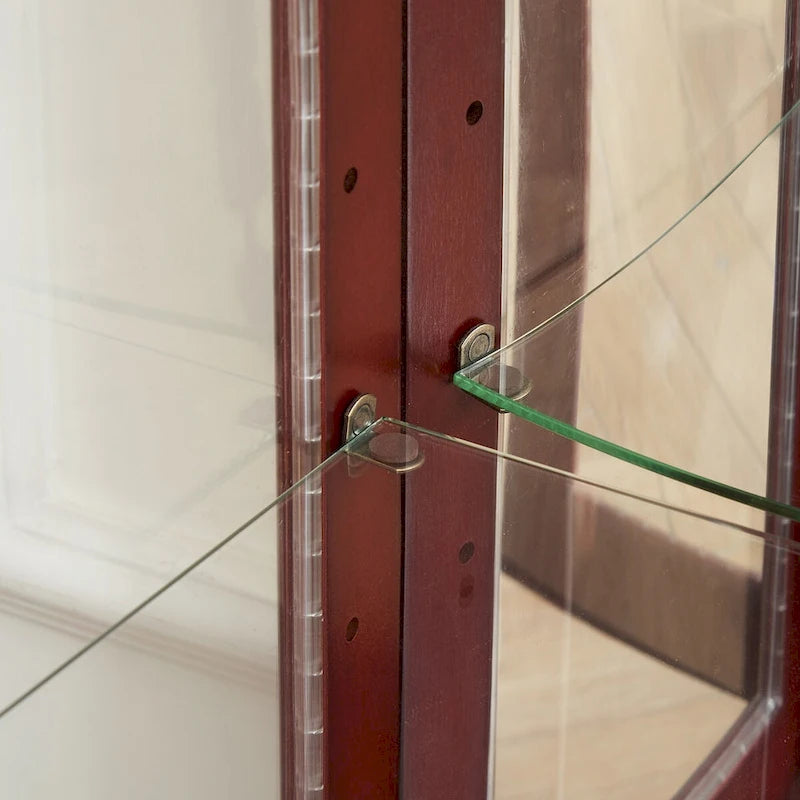 Vitrine éclairée Diapaly avec étagères réglables et portes en verre trempé (ampoule E26 non incluse)