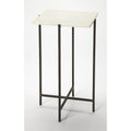 Table d'appoint carrée Nigella en marbre et métal
