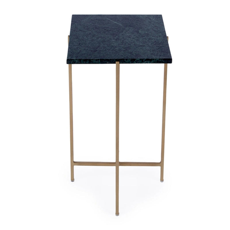 Table d'appoint carrée Nigella en marbre et métal