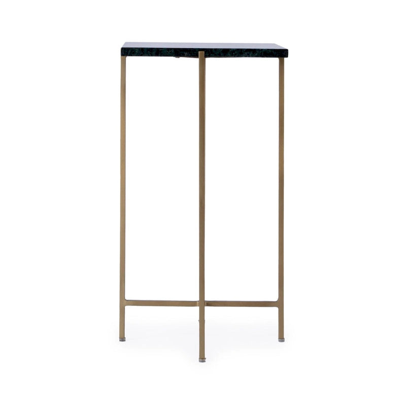Table d'appoint carrée Nigella en marbre et métal