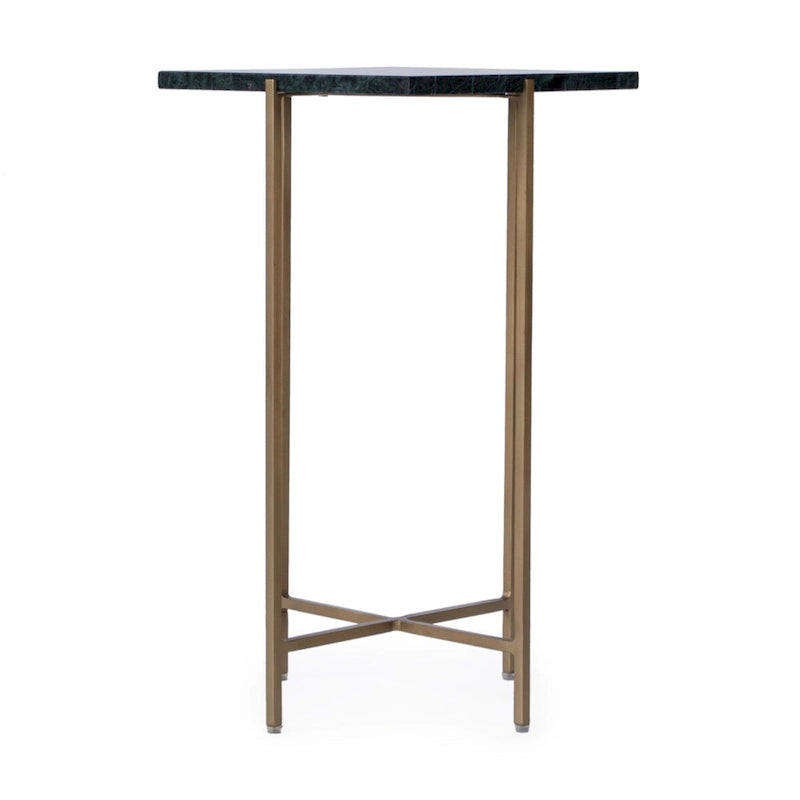 Table d'appoint carrée Nigella en marbre et métal