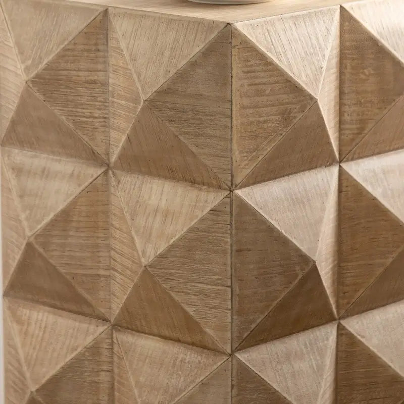 Table basse rétro de 23,62 cm de hauteur, motif en relief tridimensionnel, style mobilier rétro