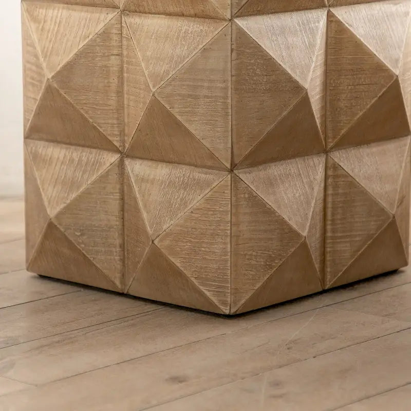 Table basse rétro de 23,62 cm de hauteur, motif en relief tridimensionnel, style mobilier rétro