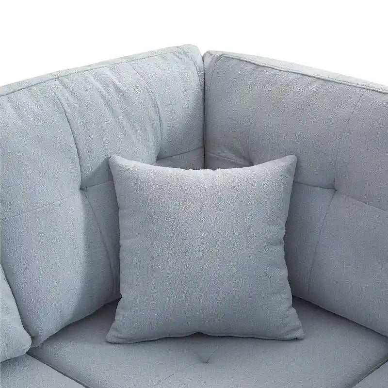 Canapé d'angle modulaire en forme de L de 109,2 cm avec coussins de dossier amovibles et 2 oreillers, idéal pour les salons, les bureaux et les appartements.