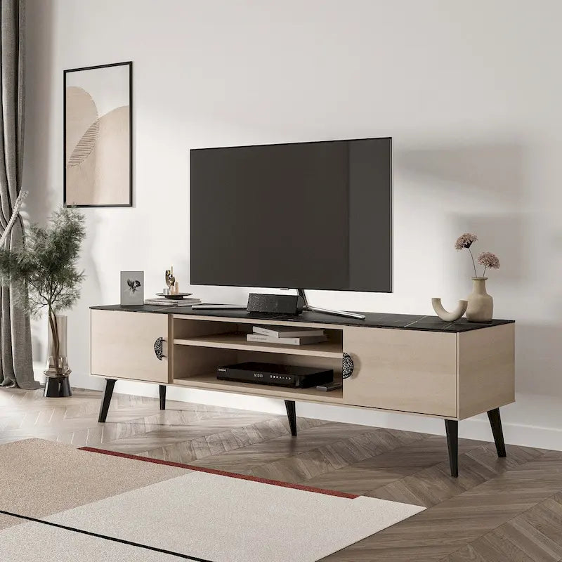 Meuble TV Manhattan Comfort Haley 70.9 de style moderne du milieu du siècle