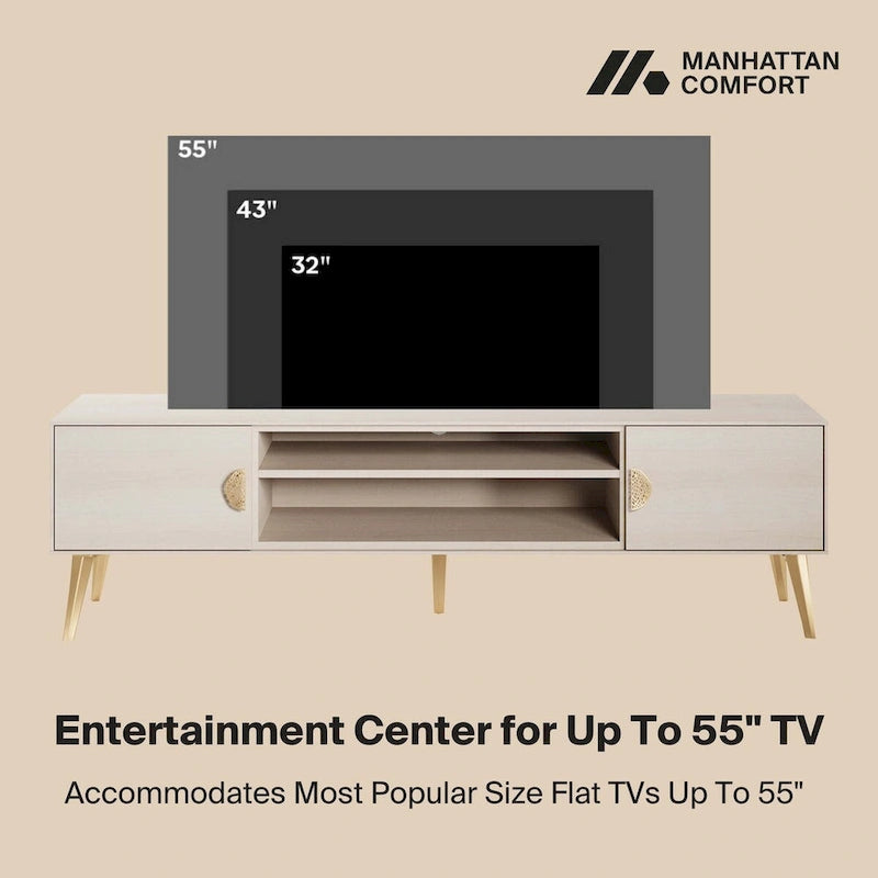 Meuble TV Manhattan Comfort Haley 70.9 de style moderne du milieu du siècle