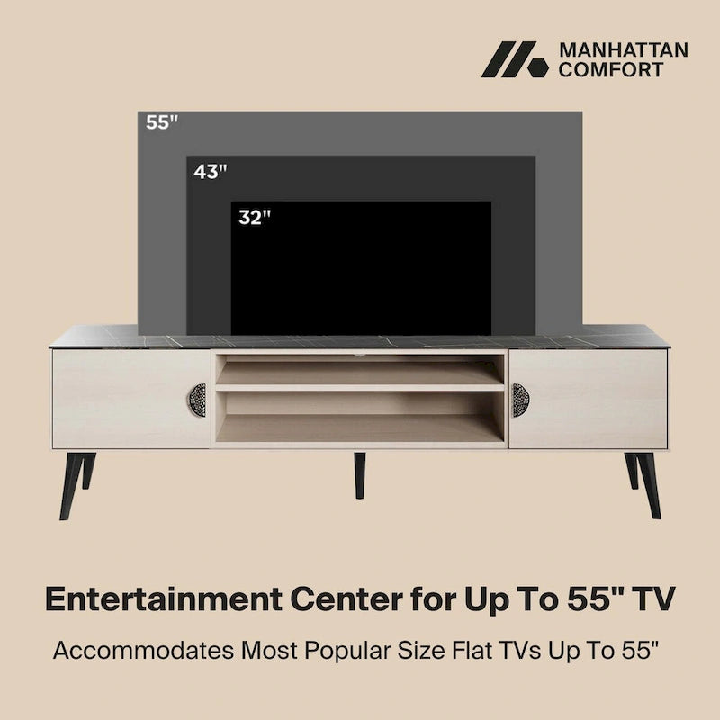 Meuble TV Manhattan Comfort Haley 70.9 de style moderne du milieu du siècle