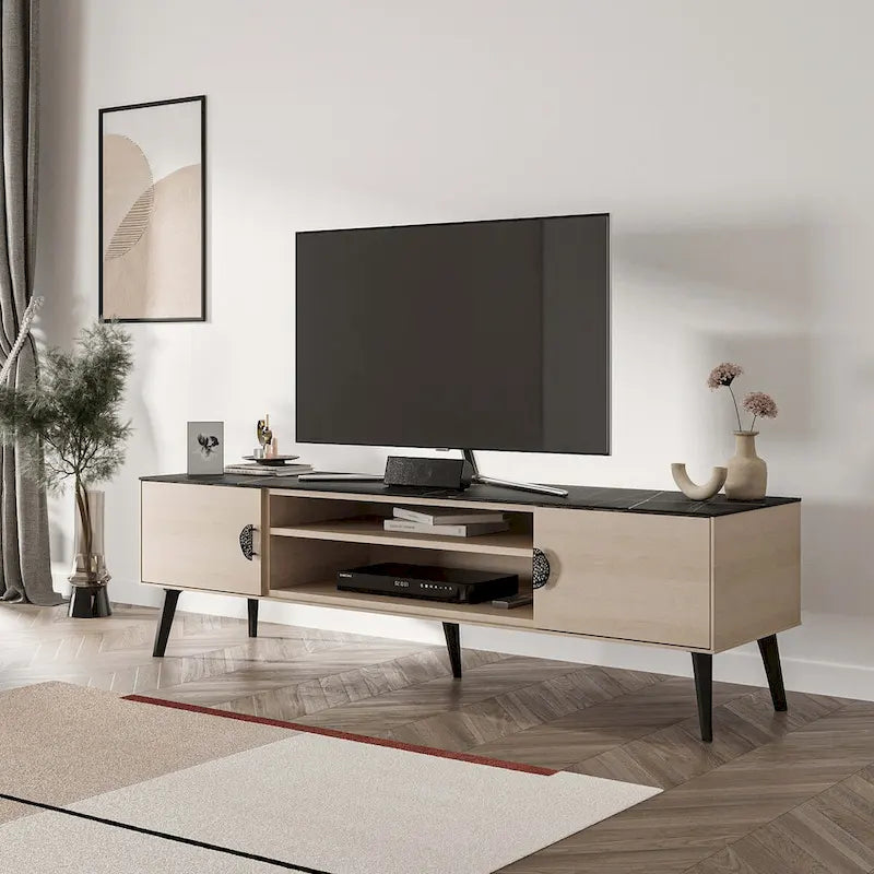 Meuble TV Manhattan Comfort Haley 70.9 de style moderne du milieu du siècle