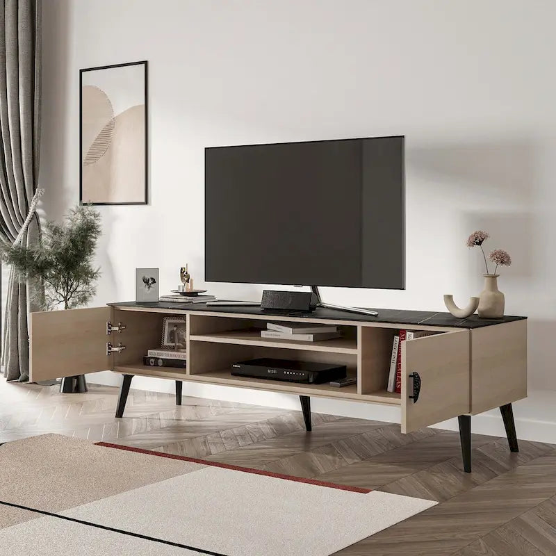 Meuble TV Manhattan Comfort Haley 70.9 de style moderne du milieu du siècle