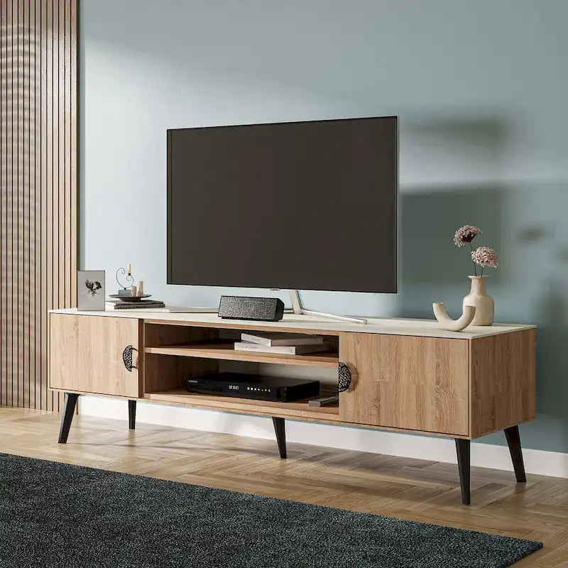 Meuble TV Manhattan Comfort Haley 70.9 de style moderne du milieu du siècle