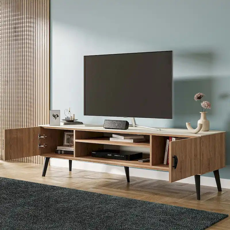 Meuble TV Manhattan Comfort Haley 70.9 de style moderne du milieu du siècle
