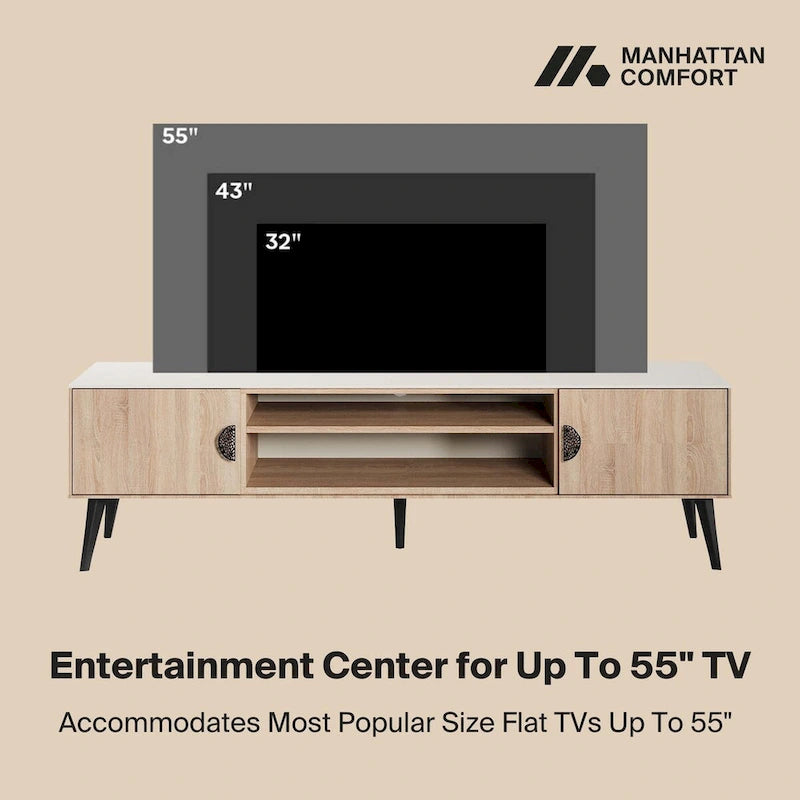 Meuble TV Manhattan Comfort Haley 70.9 de style moderne du milieu du siècle
