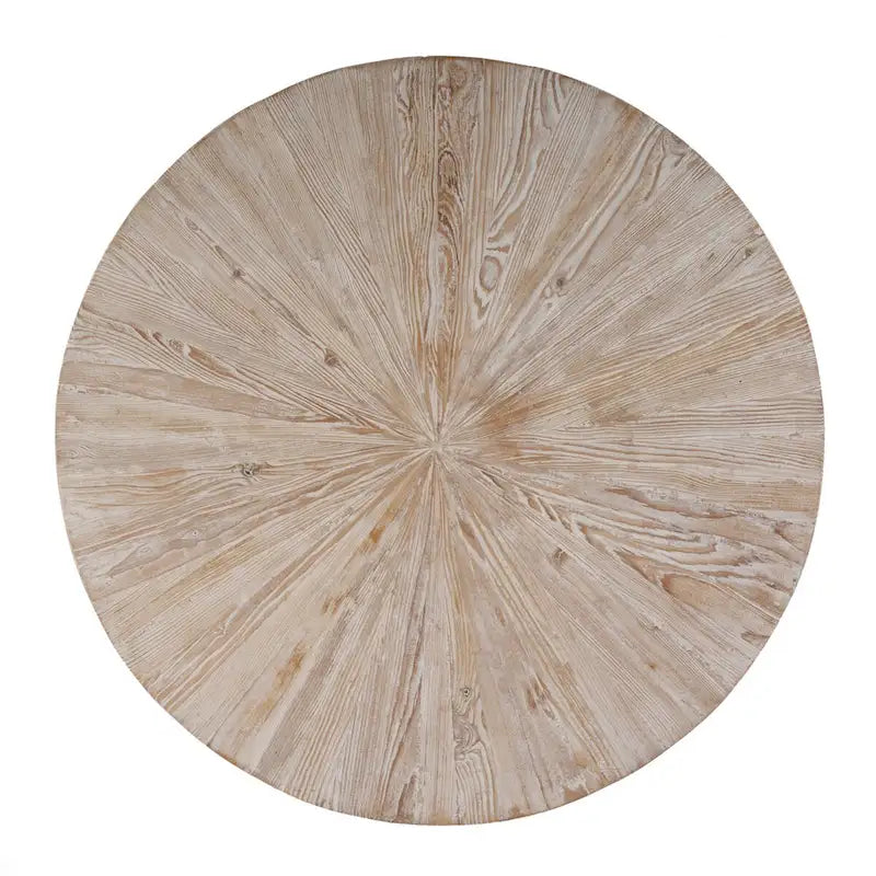 Table basse ronde Akemi en bois et fer de 98 cm de large