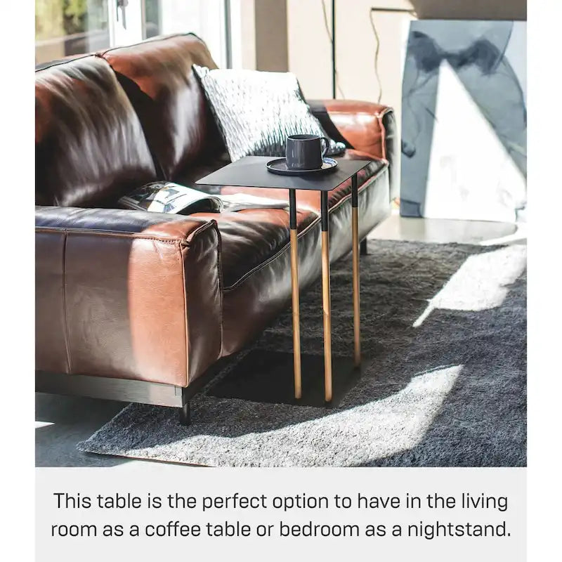 Table d'appoint Yamazaki Home C, acier, supporte 5 kg - L 35 cm x l 35 cm x H 55 cm